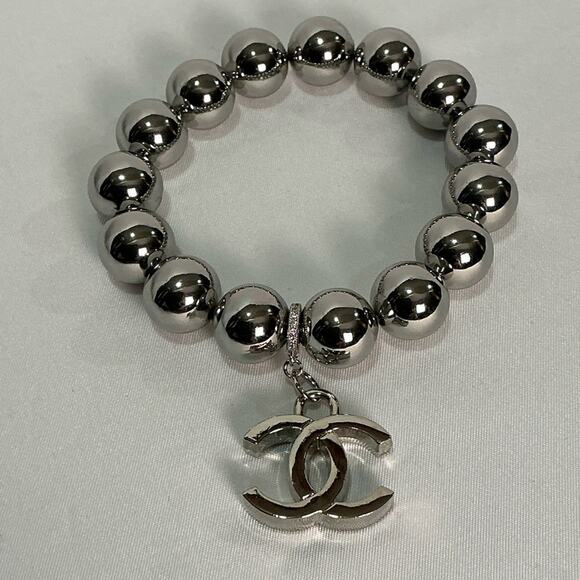 Chanel Silver Metal Beaded Bracelet - Picture 1 of 5